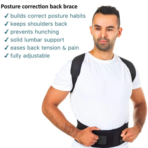 “PosturePro™ Adjustable Back Support Brace”