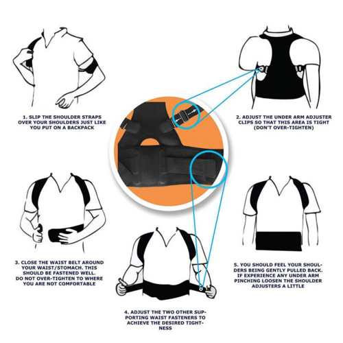 “PosturePro™ Adjustable Back Support Brace”