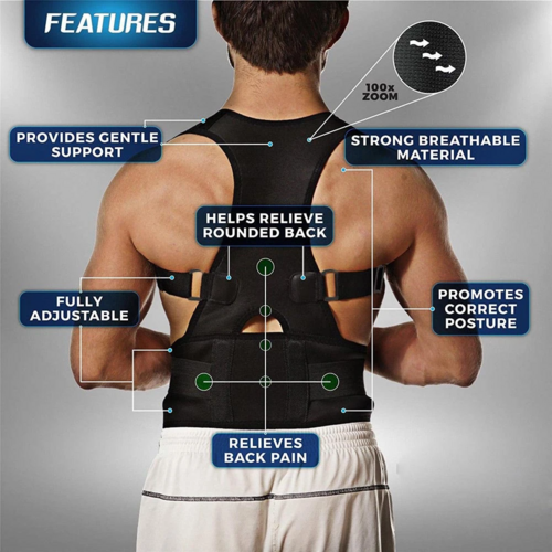 “PosturePro™ Adjustable Back Support Brace”